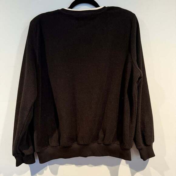 Alfred Dunner Christmas Sweatshirt Llama Santa Hat Scarf Black Size M - Picture 2 of 3